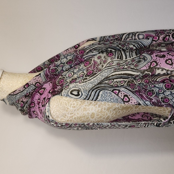 Accents by Lovello Sheer Chiffon Waterfall Front Sleeveless High Low Cardiagan - Picture 5 of 13